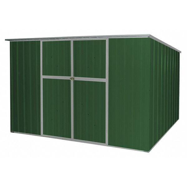 Zoro Select 342 cu ft Steel Outdoor Storage Shed, Green - 13X108