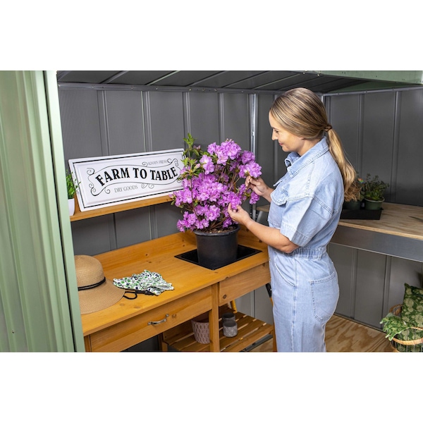 Arrow Storage Products 10x8 Classic Steel Storage Shed, Sage Green - CLG108SG