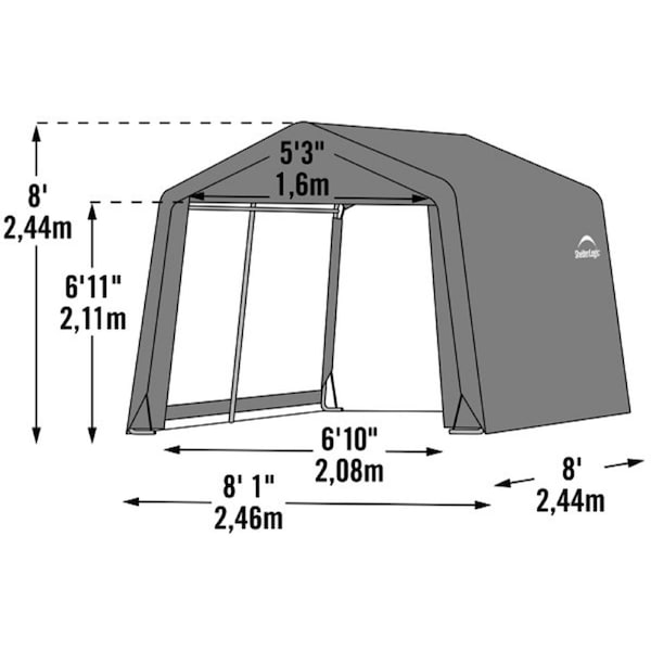 Shelterlogic ShelterLogic Shed-in-a-Box 8 ft. x 8 ft. Polyester Horizontal Peak Storage Shed without Floor Kit - 70423