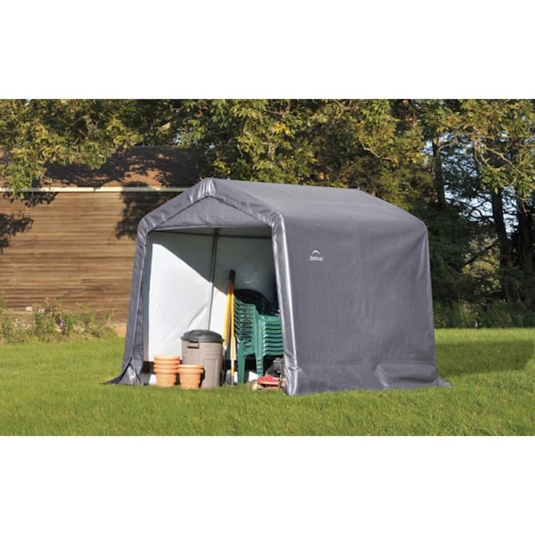 Shelterlogic ShelterLogic Shed-in-a-Box 8 ft. x 8 ft. Polyester Horizontal Peak Storage Shed without Floor Kit - 70423