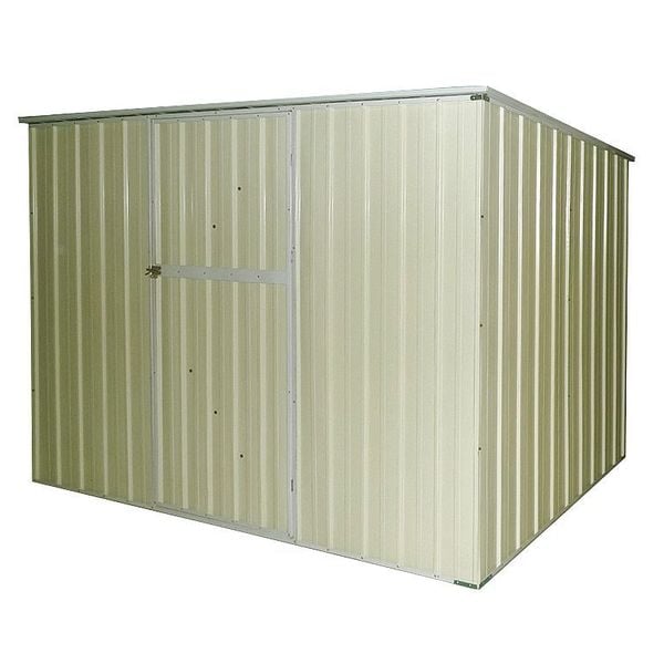 Zoro Select 258 cu ft Steel Outdoor Storage Shed, Beige - 13X103
