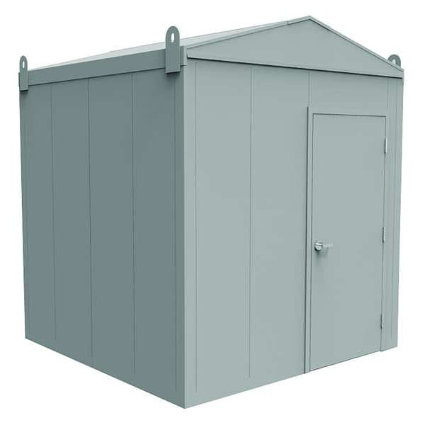 Porta-King Steel Outdoor Storage Building, Gray - ES88SS