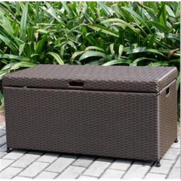Wicker Lane Outdoor Espresso Wicker Patio Furniture Storage Deck Box - ORI003-A