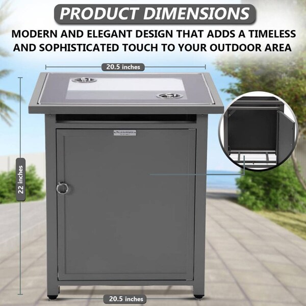 Leisuremod Walbrooke Grey Patio Square Tank Holder, Grey - WH20GR
