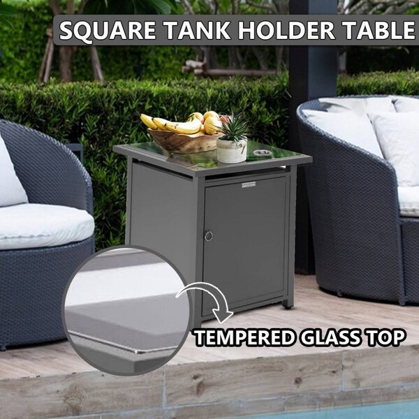 Leisuremod Walbrooke Grey Patio Square Tank Holder, Grey - WH20GR