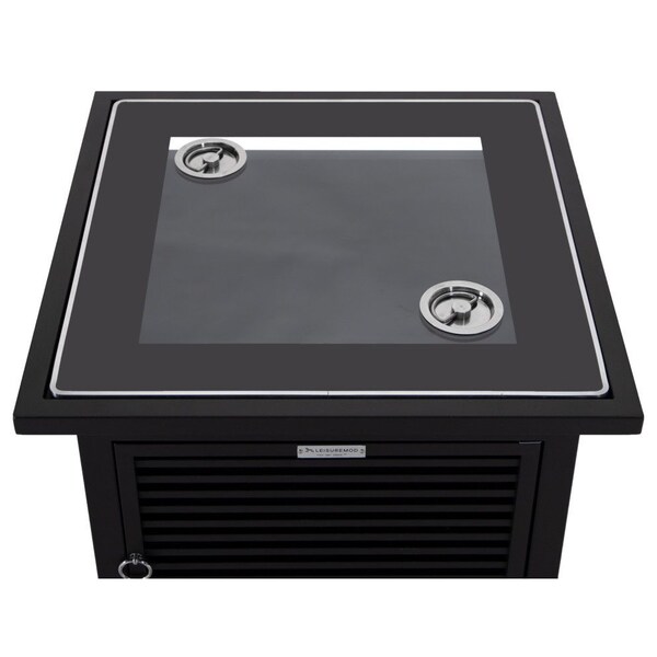 Leisuremod Walbrooke Black Patio Square Tank Holder with Slats Design, Black - WHS20BL