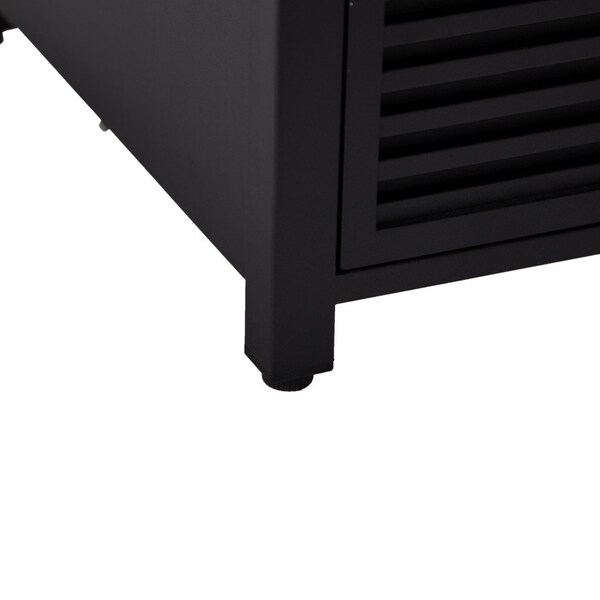 Leisuremod Walbrooke Black Patio Square Tank Holder with Slats Design, Black - WHS20BL