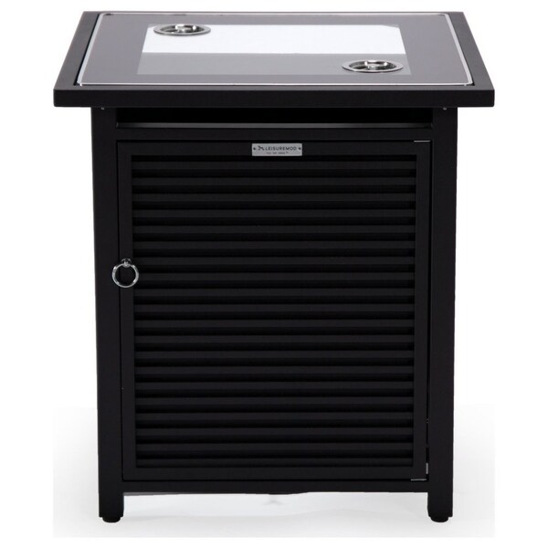 Leisuremod Walbrooke Black Patio Square Tank Holder with Slats Design, Black - WHS20BL