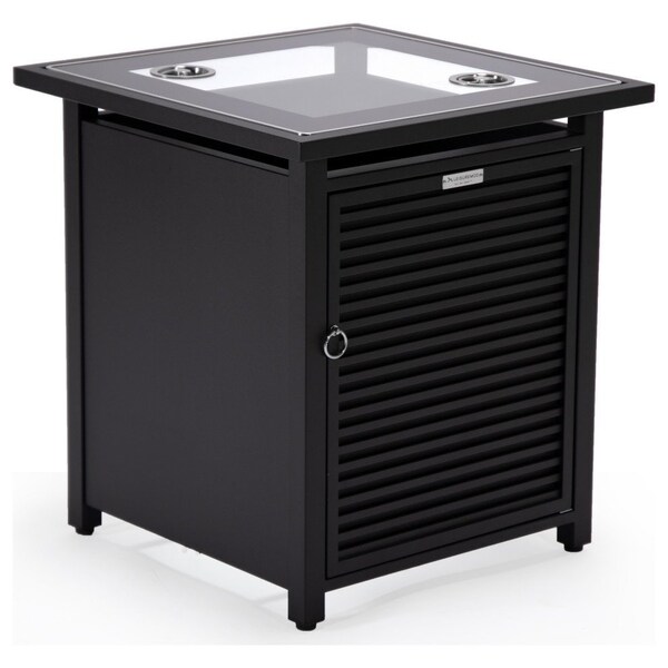 Leisuremod Walbrooke Black Patio Square Tank Holder with Slats Design, Black - WHS20BL