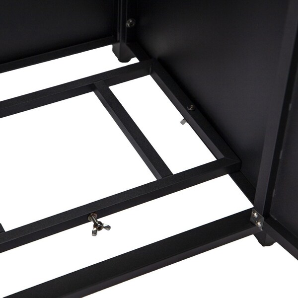 Leisuremod Walbrooke Black Patio Square Tank Holder with Slats Design, Black - WHS20BL