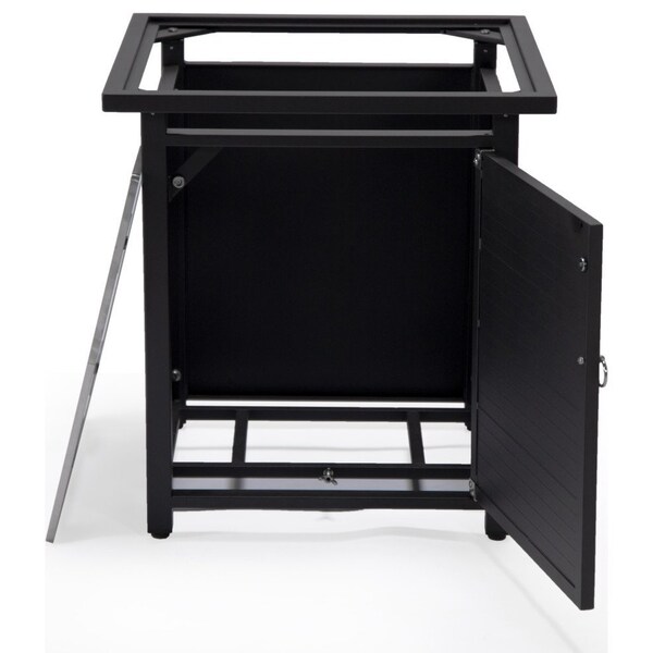 Leisuremod Walbrooke Black Patio Square Tank Holder with Slats Design, Black - WHS20BL