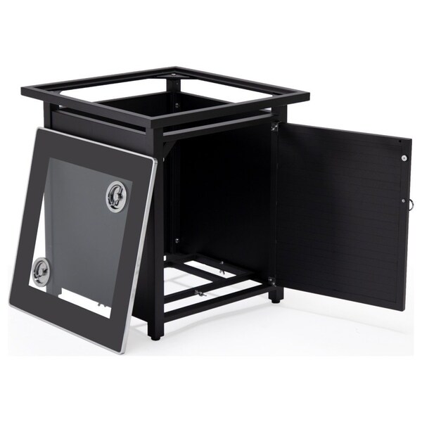 Leisuremod Walbrooke Black Patio Square Tank Holder with Slats Design, Black - WHS20BL