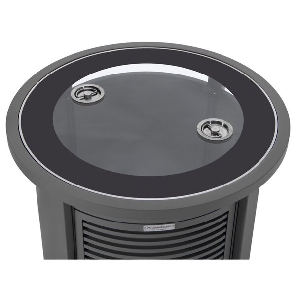 Leisuremod Walbrooke Grey Patio Round Tank Holder with Slats Design, Grey - WHS24GR