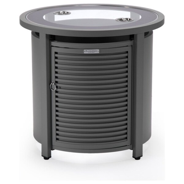 Leisuremod Walbrooke Grey Patio Round Tank Holder with Slats Design, Grey - WHS24GR