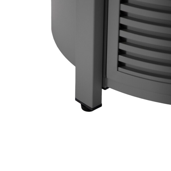 Leisuremod Walbrooke Grey Patio Round Tank Holder with Slats Design, Grey - WHS24GR