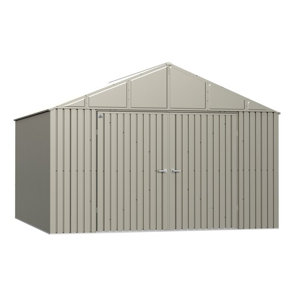Arrow Storage Products Elite Steel Storage Shed, 12x12, Cool Grey - EG1212CG