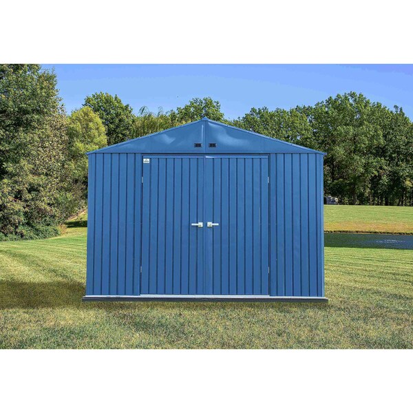 Arrow Storage Products Elite Steel Storage Shed, 10x14, Blue Grey - EG1014BG