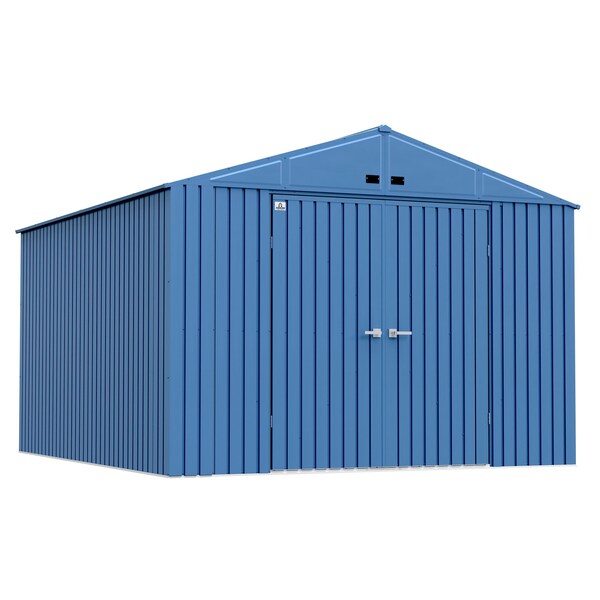 Arrow Storage Products Elite Steel Storage Shed, 10x14, Blue Grey - EG1014BG