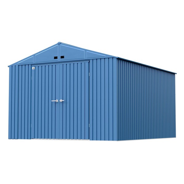 Arrow Storage Products Elite Steel Storage Shed, 10x14, Blue Grey - EG1014BG