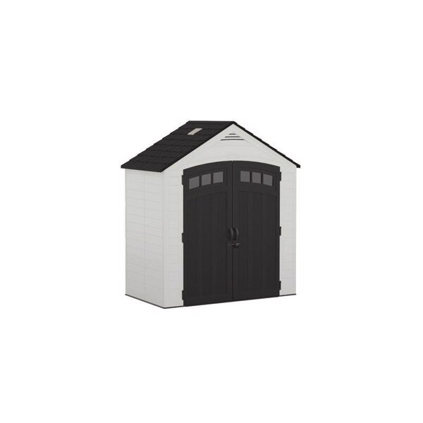 Suncast Vista 7 ft. x 4 ft. Resin Standard Modern Storage Shed with Floor Kit - BMS7405
