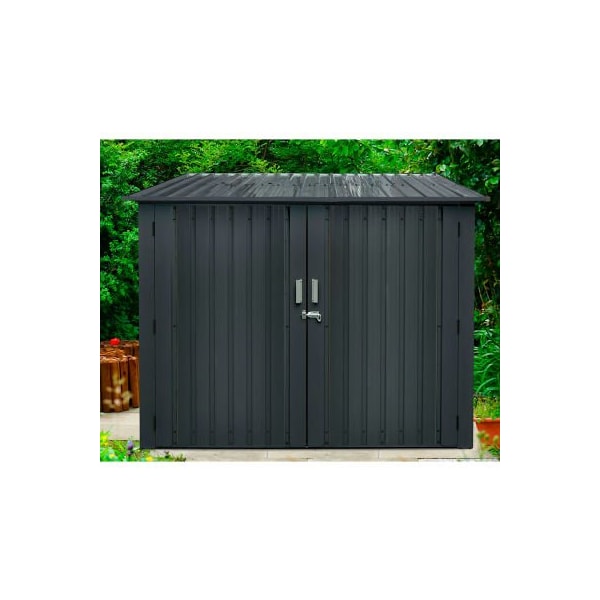 Almo Fulfillment Services Hanover Galvanized Steel Shed, 80-1/3"Lx81-1/10"Wx64-1/5"H, Dark Gray - HANBIKESHD-GRY
