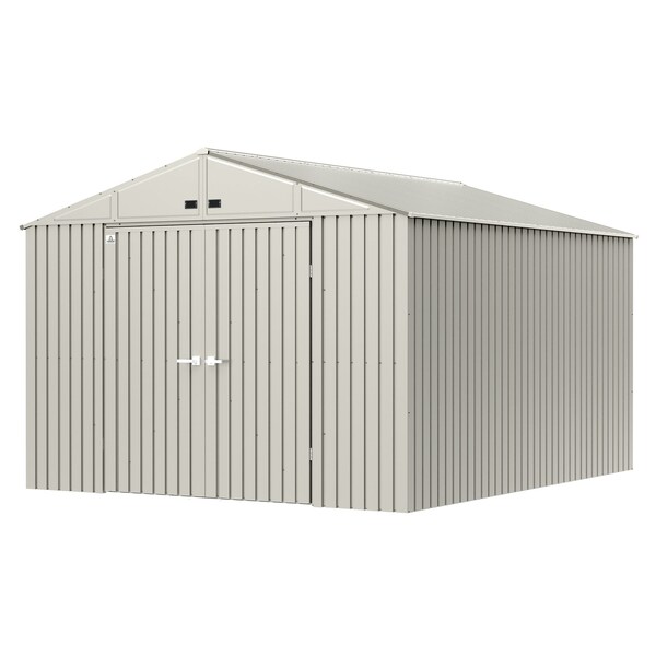 Arrow Storage Products Elite Steel Storage Shed, 10x12, Cool Grey - EG1012CG
