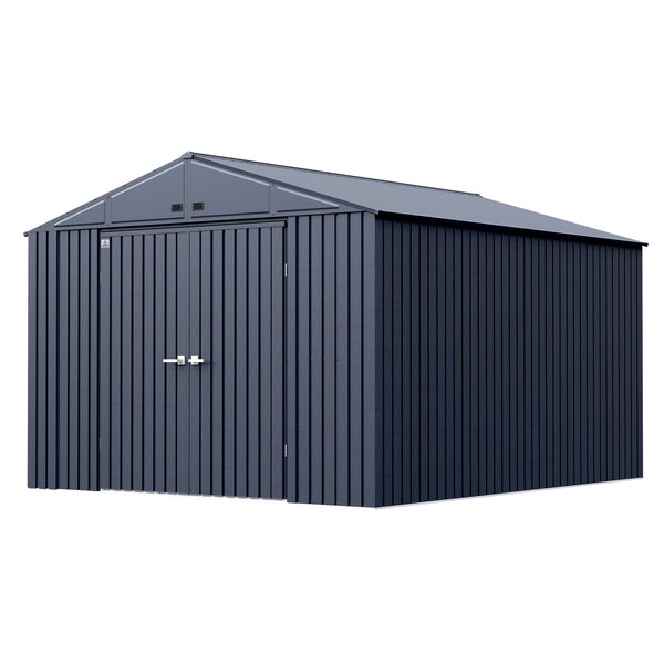 Arrow Storage Products Elite Steel Storage Shed, 10x12, Anthracite - EG1012AN