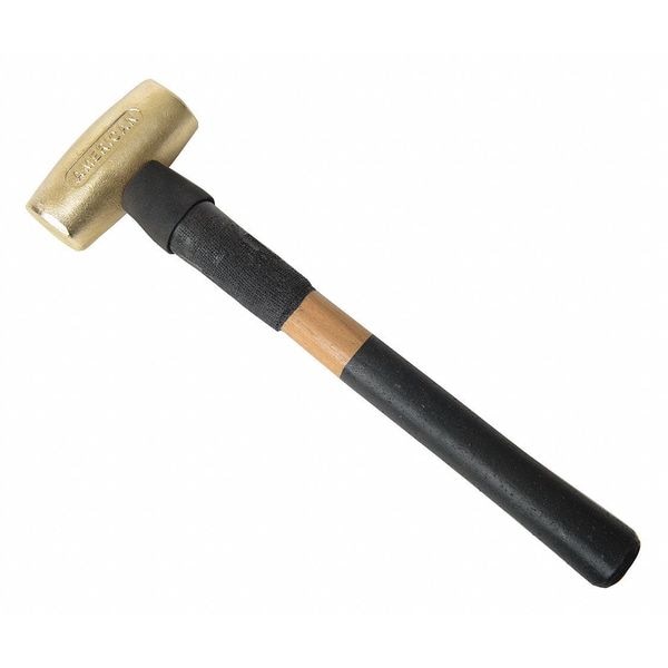 American Hammer Hammer, Brass, Wood, 2", 3 lb. - AM3BRXWG