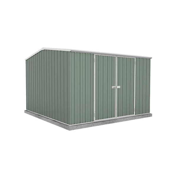 Absco 10 x 10 ft. Premier Metal Storage Shed, Pale Eucalypt - AB1006