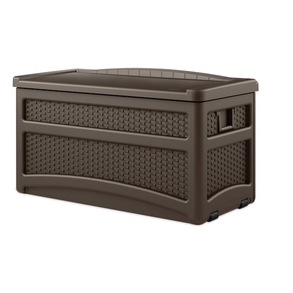 Suncast 46 in. W X 24 in. D Brown Plastic Deck Box with Seat 73 gal - DBW7500