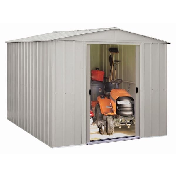 Arrow 10 ft. x 10 ft. Metal Vertical Peak Storage Shed without Floor Kit - ACE1010FG