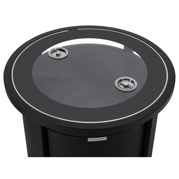Leisuremod Walbrooke Black Patio Round Tank Holder, Black - WH24BL