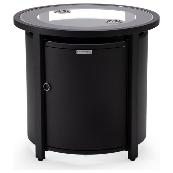 Leisuremod Walbrooke Black Patio Round Tank Holder, Black - WH24BL