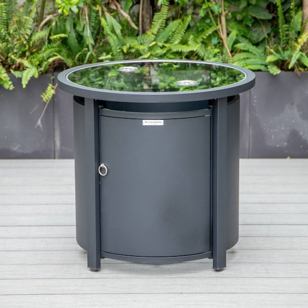 Leisuremod Walbrooke Black Patio Round Tank Holder, Black - WH24BL