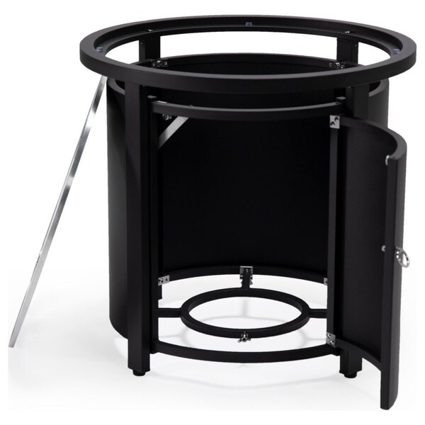 Leisuremod Walbrooke Black Patio Round Tank Holder, Black - WH24BL