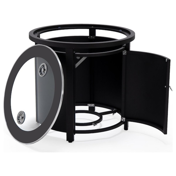 Leisuremod Walbrooke Black Patio Round Tank Holder, Black - WH24BL