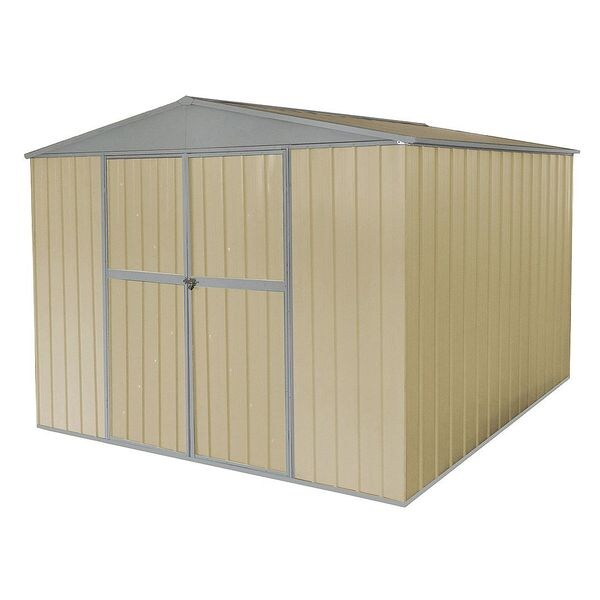 Zoro Select 492 cu ft Steel Outdoor Storage Shed, Beige - 13X112
