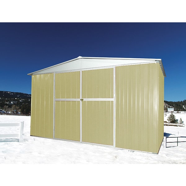 Zoro Select 492 cu ft Steel Outdoor Storage Shed, Beige - 13X112