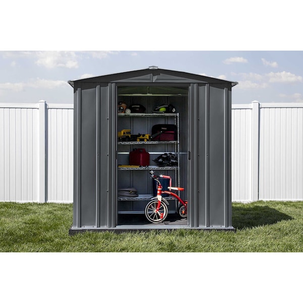 Arrow Storage Products 6x5 Classic Steel Storage Shed, Charcoal - CLG65CC