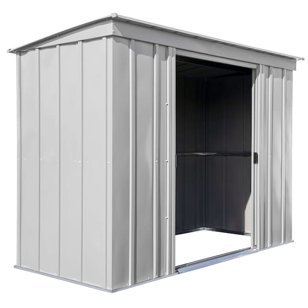 Arrow Storage Products 8x4 Classic Steel Storage Shed, Flute Grey - CLP84FG