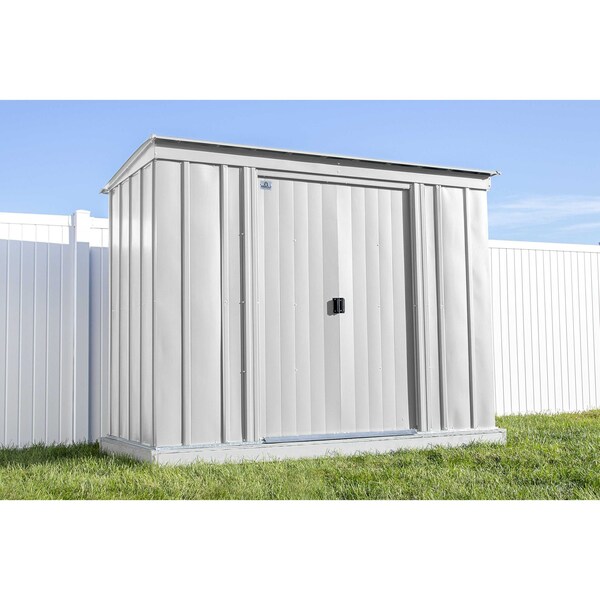 Arrow Storage Products 8x4 Classic Steel Storage Shed, Flute Grey - CLP84FG