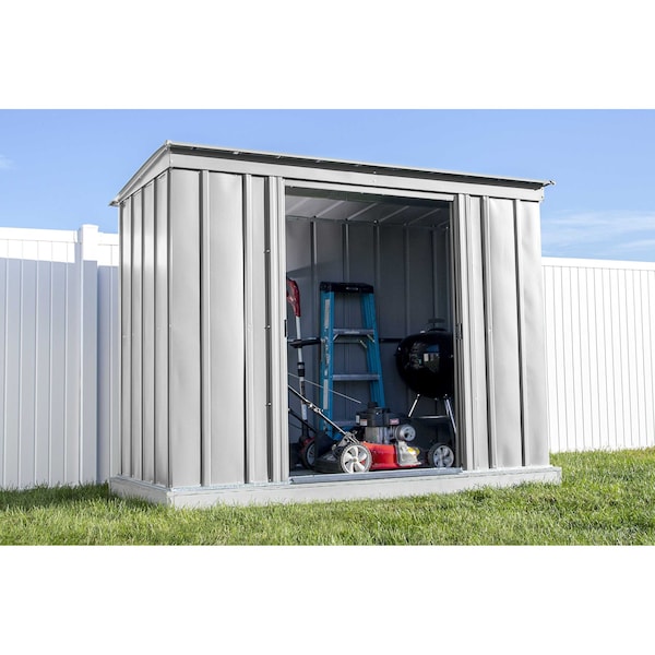 Arrow Storage Products 8x4 Classic Steel Storage Shed, Flute Grey - CLP84FG