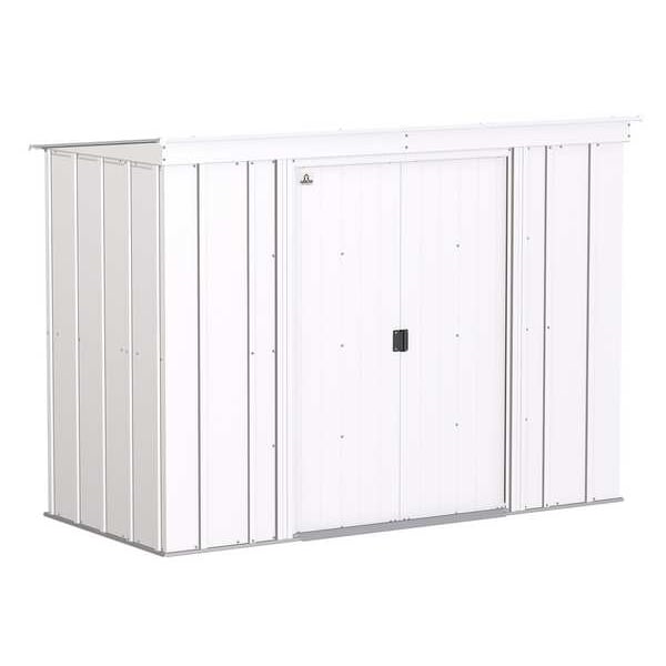 Arrow Storage Products 8x4 Classic Steel Storage Shed, Flute Grey - CLP84FG
