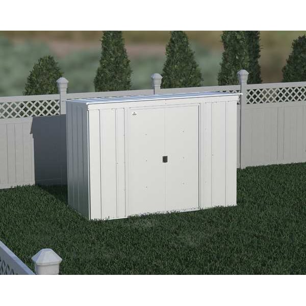 Arrow Storage Products 8x4 Classic Steel Storage Shed, Flute Grey - CLP84FG