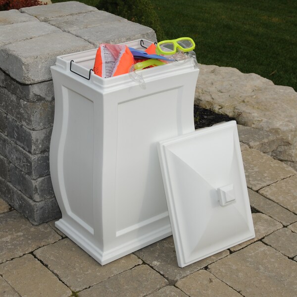 Mayne 22 gal Polyethylene Patio Storage Bin, White - 5861-W