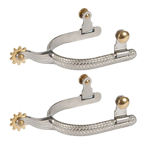 Jacks Imports Stainless Steel Basket Weave Spurs - 11075