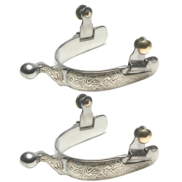 Jacks Imports Stainless Steel Engraved Show Spurs - 11095