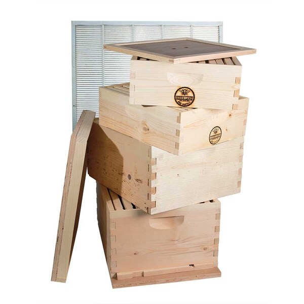 Good Land Bee Supply Double Deep Brood Box & Double Super Box 4 Tier Beginners Beehive Kit - GL-2B2SK