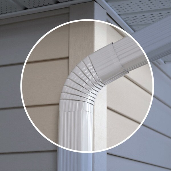 Amerimax Home Products Amerimax 2 in. H X 3 in. W X 17 in. L White Aluminum B Gutter Elbow - 27265