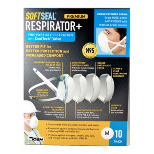 Ddme DDME 242430 N95 Softseal Valve Mask - Medium; Pack of 10 - 242430